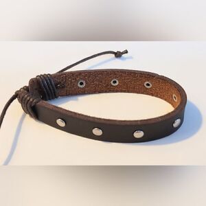 ‎Bracelet men's leather brown new d63